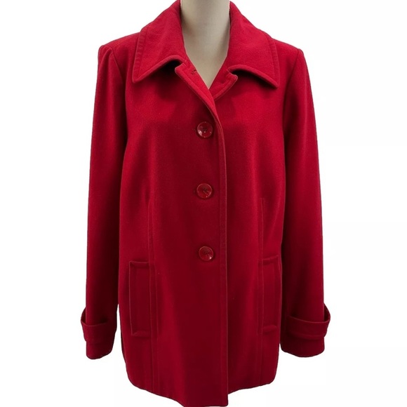Centigrade Red Wool Blend Lined Jacket XL - Picture 1 of 6